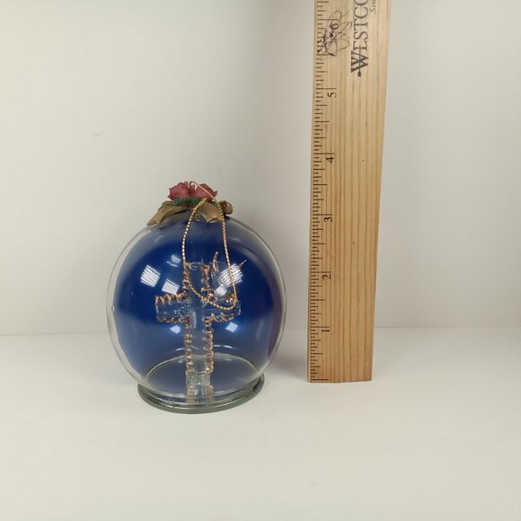 Glass Collection High Quality Cross w/ Dove Christmas Holiday Ornament - Picture 8 of 8